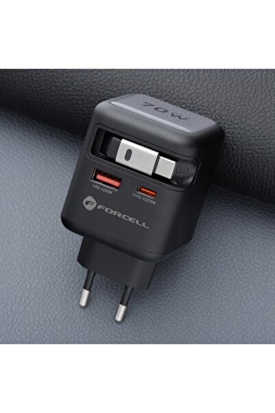 NO BRAND Încărcător de perete universal 70W GaN 3-în-1 cu cablu USB-C PD+QC î...