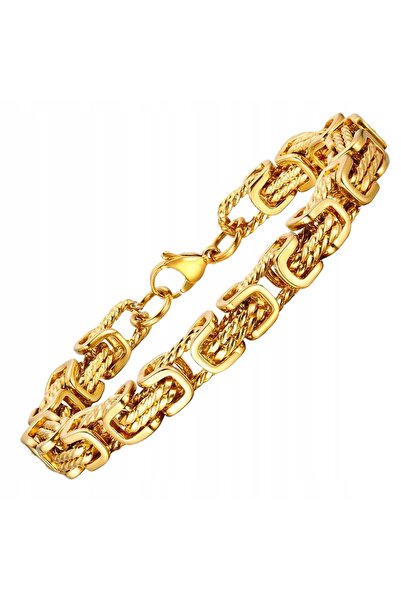 NO BRAND Brățară decorativă placată cu aur, cu împletitură regală, oțel 316L