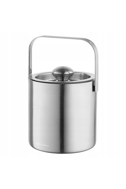 NO BRAND Găleată pentru gheață Florina 1200 ml cu clește din oțel inoxidabil ...