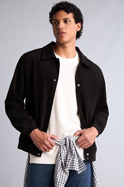 DeFacto Slim Fit Shirt Collar Buttoned Jacket Coat H1574Ax26Au