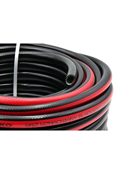 GEKO Furtun de grădină ranforsat NEGRU&ROȘU 1/2'' 50m