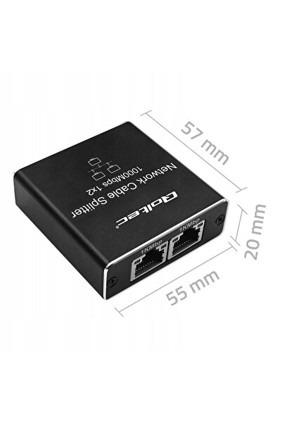 Qoltec Splitter mini SWITCH 1x2 porturi RJ45 |   1000Mbps |   USB-C |