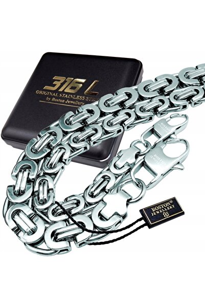 Boston Jewellery BRĂȚARĂ DE ARGINT CU LANȚ REGAL DIN OȚEL 316L ORIGINALĂ 9/6 MM