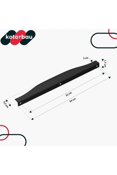 NO BRAND Set de 6 mânere de mobilier din aluminiu, tip bordură, negru mat, 340mm