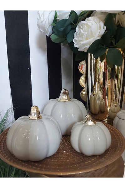 NO BRAND Figurină dovleac ceramică, decorațiune decorativă mare de toamnă