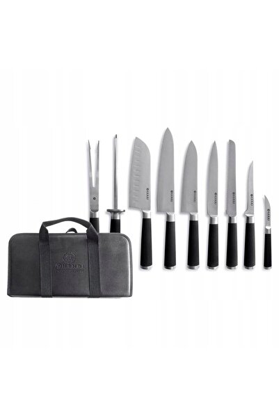 HENDI Set complet de cuțite de bucătar din oțel inoxidabil, 9 piese