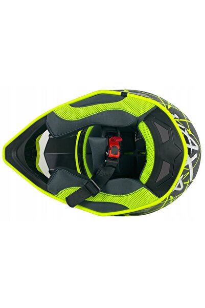 NO BRAND CĂȘTĂ DE MOTOCICLETĂ NAXA C9/U negru fluorescent Cross mărimea S