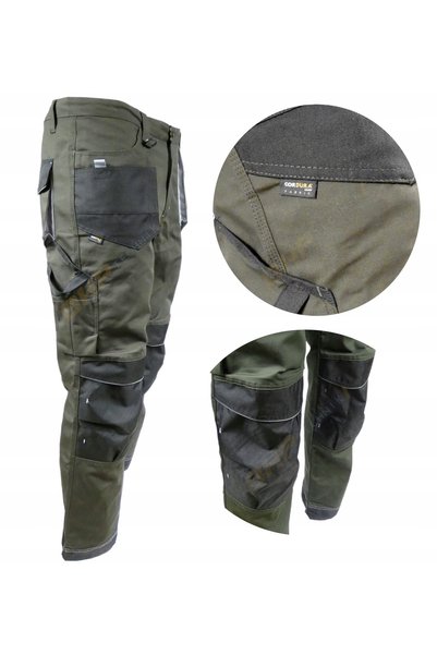 NO BRAND Pantaloni de lucru montersky, din pânză întărită, cu buzunare Cordur...