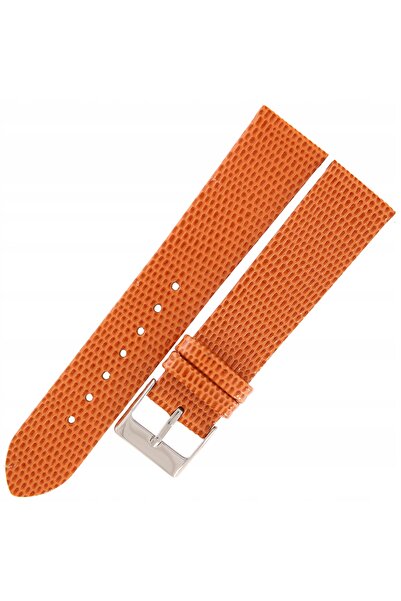NO BRAND TEKLA J3B - 20mm - Lizard - ORANGE - Curea de ceas din piele