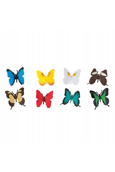 NO BRAND Fluturi colorați, specii asortate, 8 bucăți Figurine insecte tuba Sa...