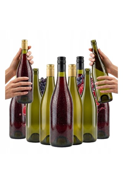 NO BRAND 30x Sticle WINO de 1L, tip OLIVE, pentru shot-uri de alcool, suc, li...