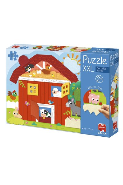 NO BRAND Puzzle pentru copii XXL cu ferestre, tematică fermă, Goula