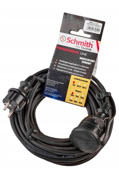 SCHMITH Prelungitor 3x2,5mm, 20m, negru SPPLJ-3-20