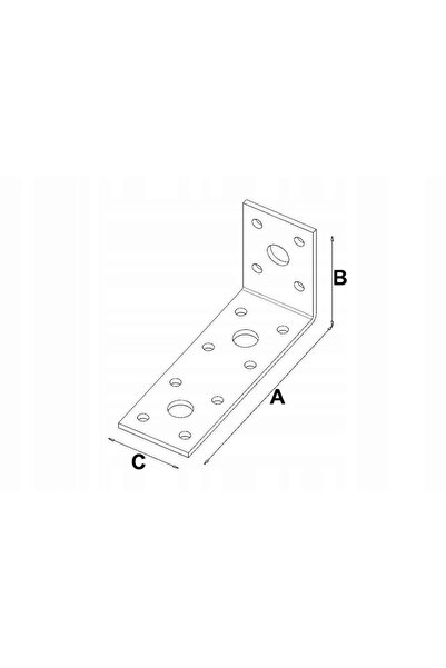 NO BRAND Conector din cornier pentru construcții, zincat, 50 x 100 x 35 mm, 5...