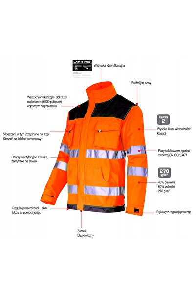 NO BRAND LAHTI PRO WORK WARNING SWEATSHIRT portocaliu mărimea M L4041702