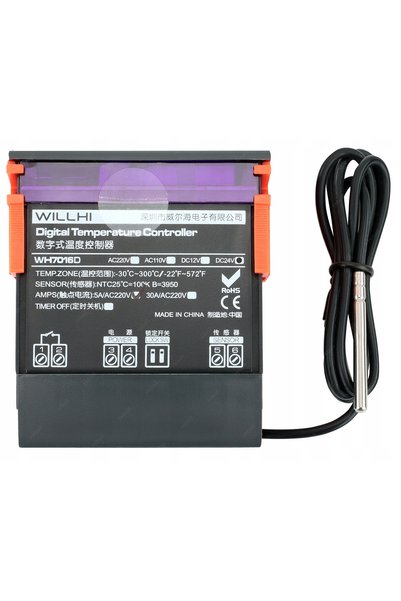 NO BRAND REGULATOR DE TEMPERATURĂ CU SENZOR - 12V 5A 1000W WILLHI WH7016D+