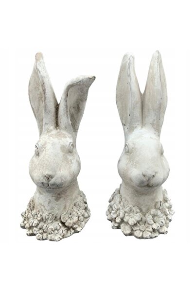 NO BRAND Figurină decorativă Cap de iepure Valo Ciment Crem 13,5x13,5x30 cm