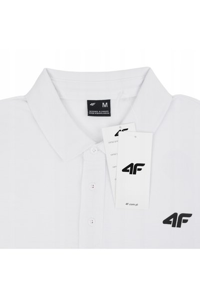 4F Tricou polo din bumbac pentru bărbați PTSM366 alb 10S L