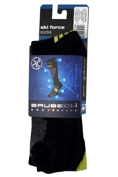 Brubeck Șosete Junior Ski Force BSK001/J negru/portocaliu 30-32