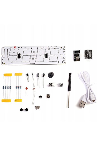 NO BRAND Ceas WiFi RGB pe ESP8266 cu carcasă pentru învățarea lipirii DIY, in...