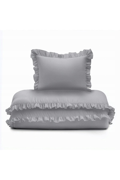 Detexpol Lenjerie de pat din bumbac 100x135 gri deschis pentru copii, culoare...
