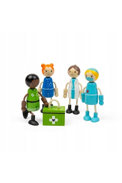 NO BRAND Figurine din lemn: medic, chirurg, asistentă medicală, paramedic cu ...