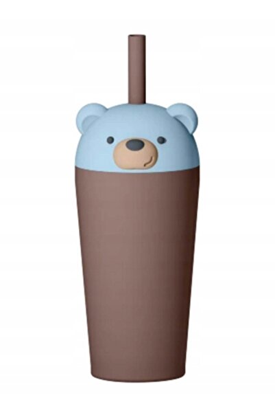 NO BRAND Asobu Bestie Tumbler 0.72 L - Cană termică cu design ursuleț și pai