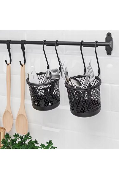 NO BRAND IKEA HULTARP coș de depozitare pentru bară de susținere NEGRU STK
