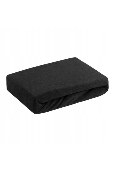 Eurofirany Cearșaf de pat FROTTE cu elastic 140x200 negru