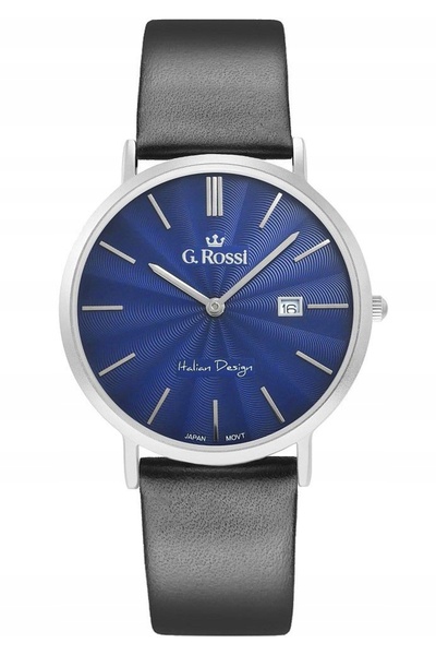 NO BRAND Ceas bărbătesc G. Rossi cu curea din piele neagră, elegant