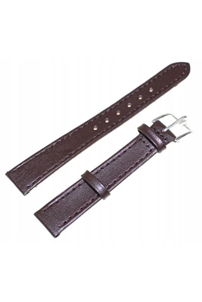 NO BRAND Curea de ceas din piele maro 14 mm JVD R18202