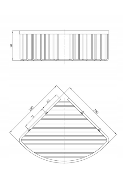 NO BRAND ANDEX Coș de colț clasic semicircular cromat 084CC