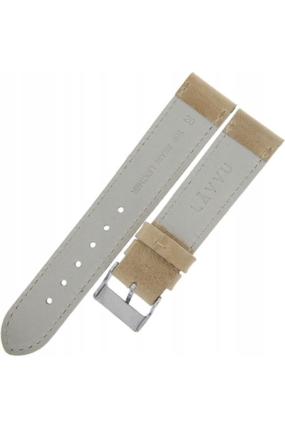 NO BRAND Curea de smartwatch din piele bej 20 mm LAVVU LSAUD din piele de vițel