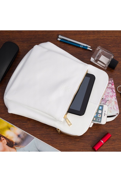 NO BRAND Rucsac din piele pentru femei 2 în 1 Elegant A4 Piele naturală itali...