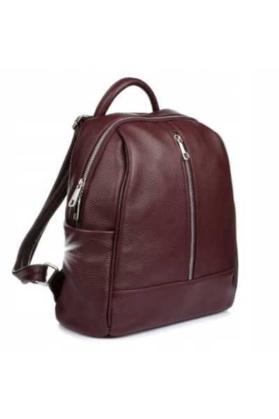 NO BRAND Rucsac de damă din piele, roșu bordo, capacitate mare, format A4, cu...