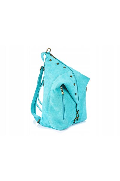NO BRAND Rucsac urban elegant de damă, din piele întoarsă, gri deschis.