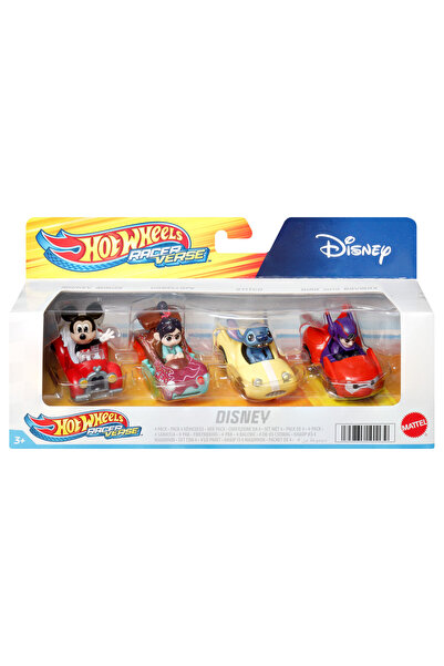 HOT WHEELS RACER VERSE 4PAK AUTEK DISNEY MICKEY VANELLOPE STITCH HIRO HKD31