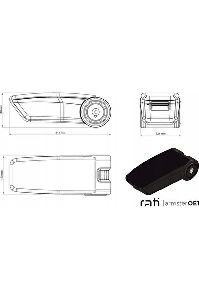 NO BRAND Cotieră cu compartiment de depozitare din piele Rati pentru Ford Fie...