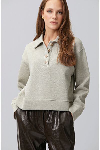 Network Vizon Melanj Polo Yaka Simli Sweatshirt