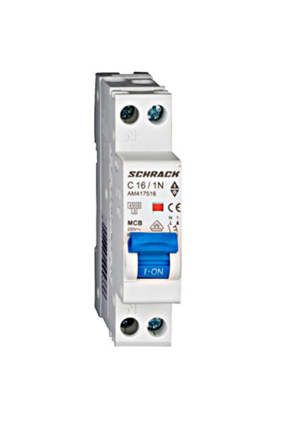 SCHRACK Disjunctor automat AMPARO, 4.5 kA, C 16 A, 1 P+N, 1 modul