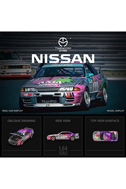 Timemicro 1:64 Nissan GTR R32 AXIA #22 Livery - Silver
