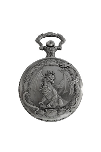 Choice silvery Vintage Steampunk Handsome Dragon Carved Quartz Pocket Watch N...