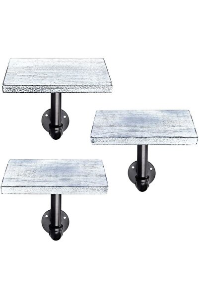Navaris Decorative Shelves - Σετ 3 Ράφια από Ξύλο Πεύκου με Βάση από Μέταλλο ...