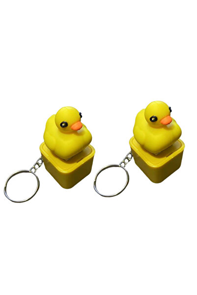 Choice1 2Pcs Duck 1-4Pcs Frog Sound Keychain Clicker Keycap Recharge Keychain...
