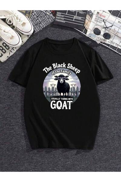 21JNRY تي شيرت برسومات مضحكة للجنسين بطبعة "The Black Sheep Of Family Becomes...