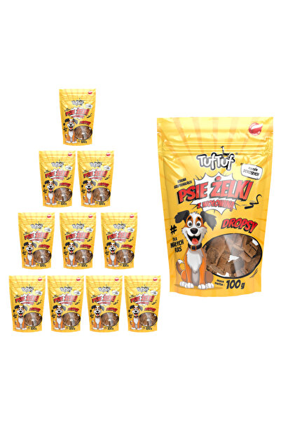 Tuf Tuf TufTuf Dog Gummies Drops recompense pentru câini cu vită 10x80g