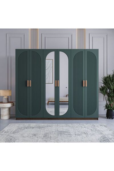 miracool Milen 6 Kapılı Dolap / %100 MDF / Modern Tasarım / 6 Kapaklı Gardırop