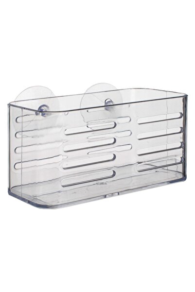Zâna Casei Transparent Acrylic Shelf with Suction Cups for Bathroom 15.9x8.7x...