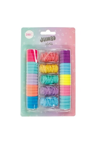 Jumbo Elastice de păr Frotte și elastice subțiri, set în culori asortate pent...