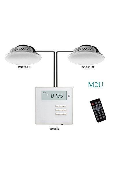DSPPA Sistem M2U cu Amplificator 2x10W de perete DM835U (USB/SD/FM/BT) + 2x b...